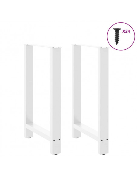 Gambe per tavolo da bar bianche 2 pz 60x(90-91) cm in acciaio