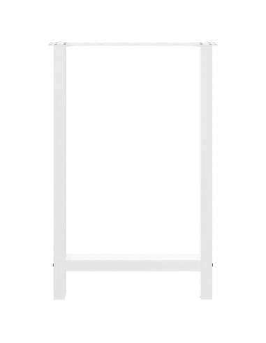 Gambe per tavolo da bar bianche 2 pz 60x(90-91) cm in acciaio