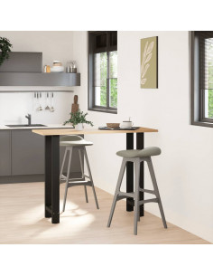 Gambe per tavolo da bar nere 2 pz 40x(100-101) cm in acciaio 2