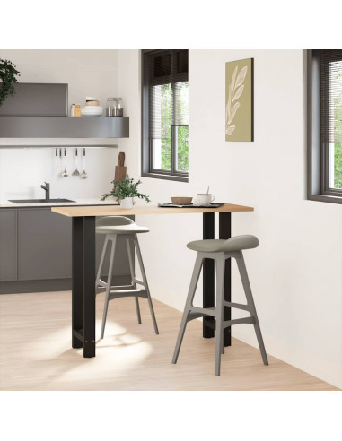 Gambe per tavolo da bar nere 2 pz 40x(100-101) cm in acciaio