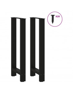 Gambe per tavolo da bar nere 2 pz 40x(100-101) cm in acciaio 2