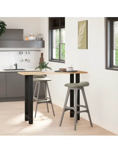 Gambe per tavolo da bar nere 2 pz 50x(100-101) cm in acciaio