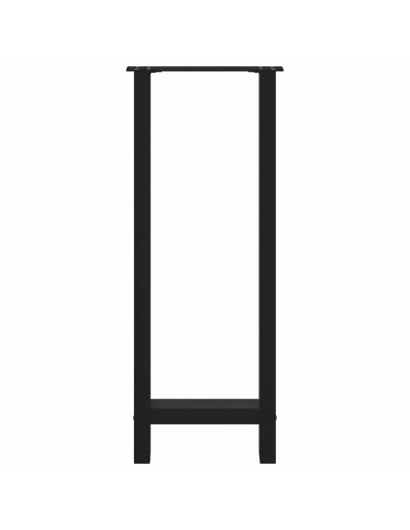 Gambe per tavolo da bar nere 2 pz 50x(100-101) cm in acciaio