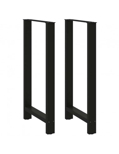 Gambe per Tavolino Nero 2 pz 60x(110-111) cm Acciaio