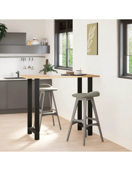 Gambe per Tavolino Nero 2 pz 60x(110-111) cm Acciaio