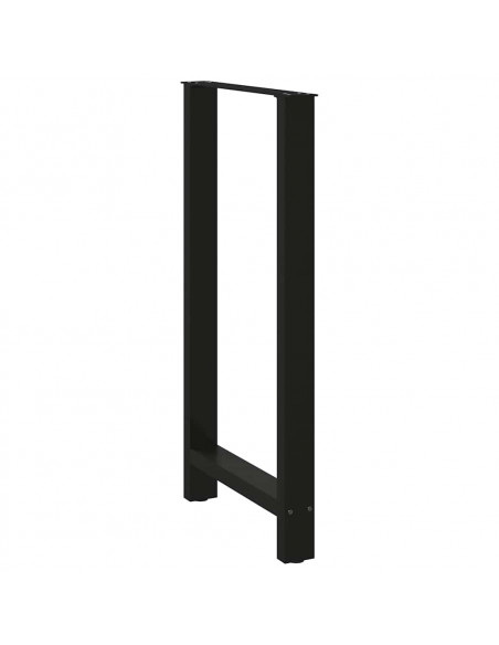 Gambe per Tavolino Nero 2 pz 60x(110-111) cm Acciaio