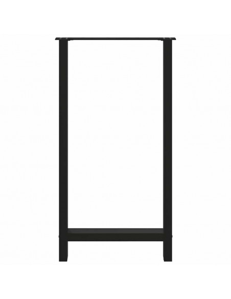 Gambe per Tavolino Nero 2 pz 60x(110-111) cm Acciaio