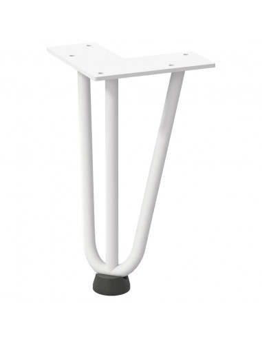 Gambe per Tavolo a Forcina 4 pz Bianco 20 cm Acciaio Massiccio