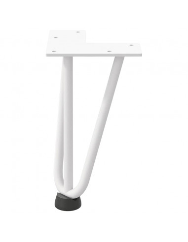 Gambe per Tavolo a Forcina 4 pz Bianco 20 cm Acciaio Massiccio