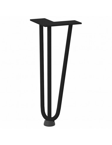 Gambe per Tavolo a Forcina 4 pz Nero 30 cm in Acciaio Massiccio