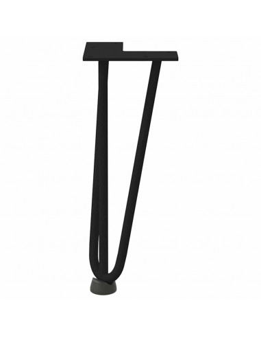 Gambe per Tavolo a Forcina 4 pz Nero 30 cm in Acciaio Massiccio