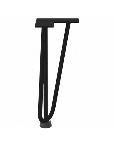 Gambe per Tavolo a Forcina 4 pz Nero 30 cm in Acciaio Massiccio