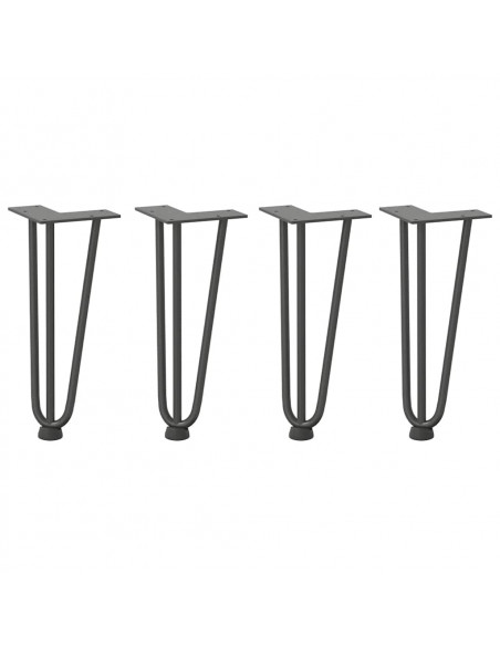 Gambe Tavolo a Forcina 4 pz Antracite 30 cm Acciaio Massiccio