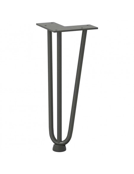 Gambe Tavolo a Forcina 4 pz Antracite 30 cm Acciaio Massiccio