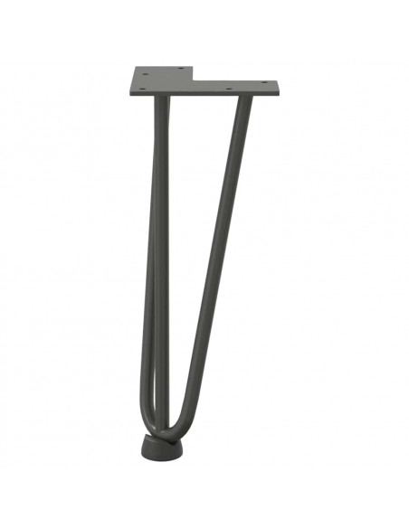 Gambe Tavolo a Forcina 4 pz Antracite 30 cm Acciaio Massiccio