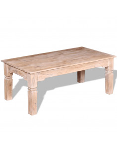 Tavolino da Salotto in Legno Massello di Acacia 110x60x45 cm