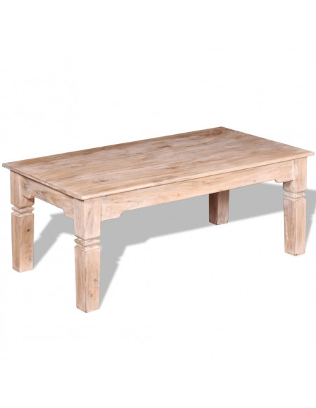 Tavolino da Salotto in Legno Massello di Acacia 110x60x45 cm
