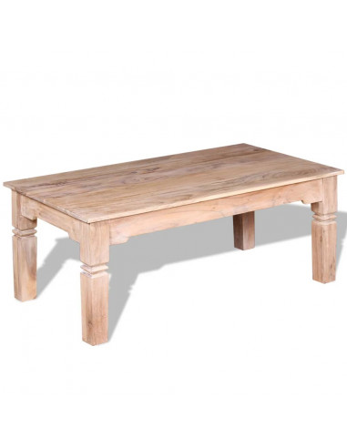 Tavolino da Salotto in Legno Massello di Acacia 110x60x45 cm