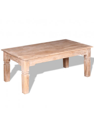 Tavolino da Salotto in Legno Massello di Acacia 110x60x45 cm