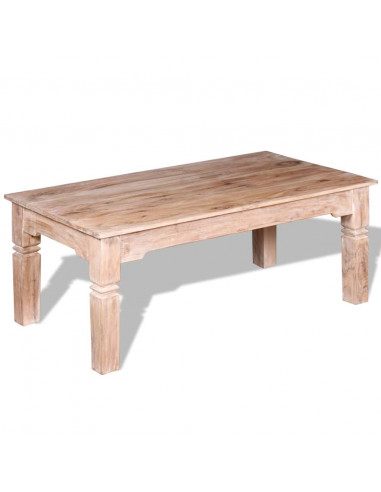 Tavolino da Salotto in Legno Massello di Acacia 110x60x45 cm