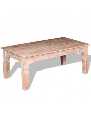 Tavolino da Salotto in Legno Massello di Acacia 110x60x45 cm