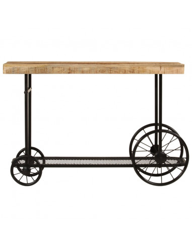Tavolo Consolle 112x36x76 cm in Legno Massello di Mango e Ferro