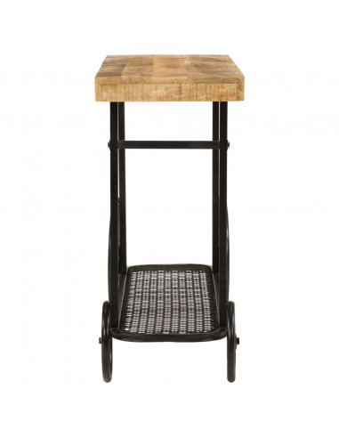 Tavolo Consolle 112x36x76 cm in Legno Massello di Mango e Ferro