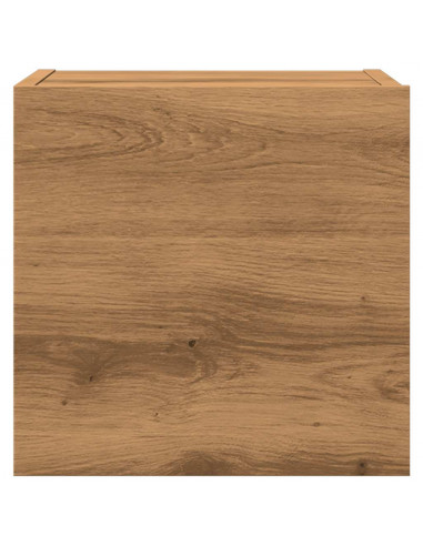 Armadietti TV Montati a Parete 2pz Artigianale 30,5x30x30 cm