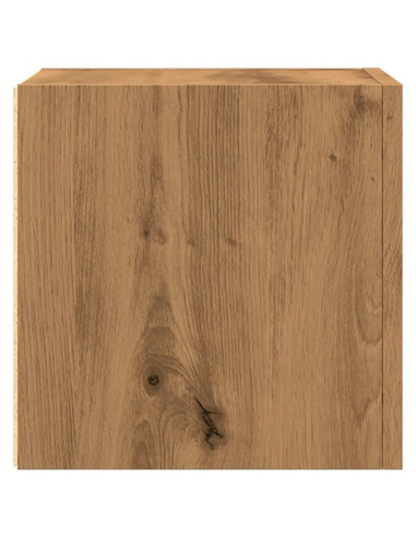 Armadietti TV Montati a Parete 2pz Artigianale 30,5x30x30 cm