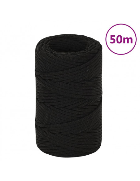 Corda da Lavoro Nera 2 mm 50 m in Poliestere