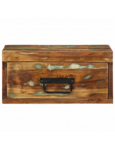 Comodino a Parete in Legno Massello di Recupero