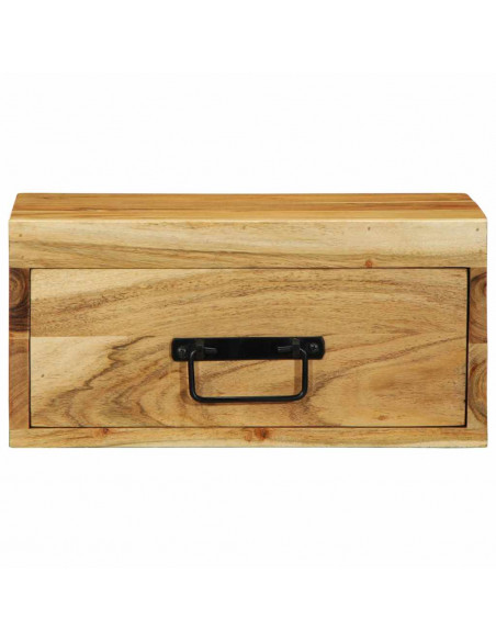 Comodino a Parete in Legno Massello di Acacia