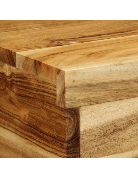 Comodini da Parete 2pz in Legno Massello di Acacia
