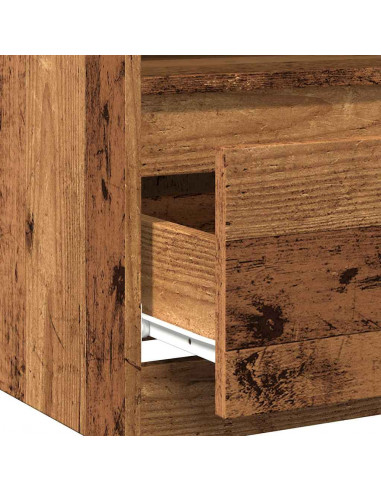 Comodini 2 pz Legno Antico 40x40x50 cm in Legno Multistrato