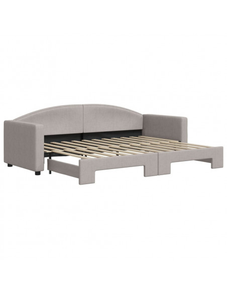 Divano Letto con Letto Estraibile Tortora 80x200 cm Tessuto