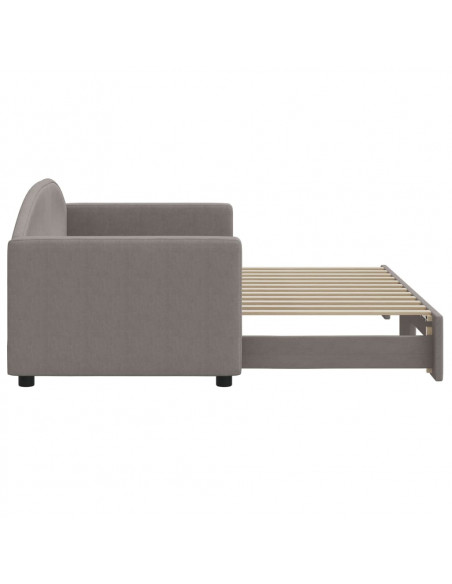 Divano Letto con Letto Estraibile Tortora 80x200 cm Tessuto