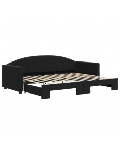 Divano Letto con Letto Estraibile Nero 80x200 cm in Velluto