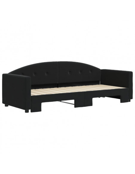 Divano Letto con Letto Estraibile Nero 80x200 cm in Velluto