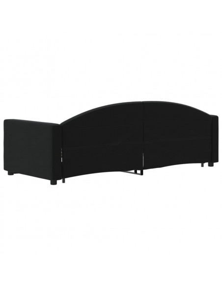 Divano Letto con Letto Estraibile Nero 80x200 cm in Velluto