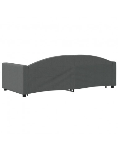 Divano Letto con Letto Estraibile Grigio Scuro 90x200cm Tessuto
