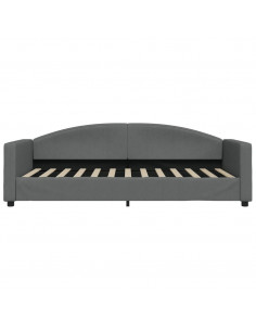 Divano Letto Estraibile Cassetti Grigio Scuro 90x200cm Tessuto