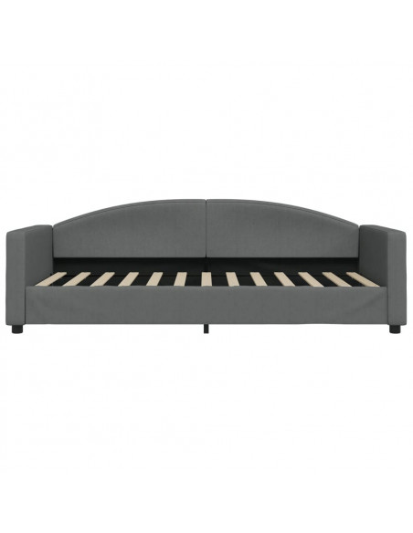 Divano Letto Estraibile Cassetti Grigio Scuro 90x200cm Tessuto