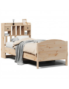 Giroletto con Libreria senza Materasso 75x190 cm in Legno Pino