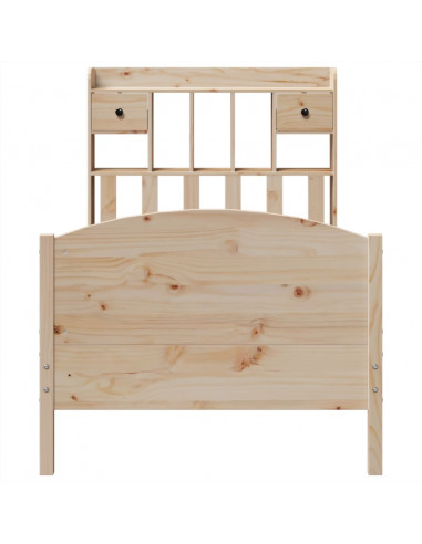 Giroletto con Libreria senza Materasso 75x190 cm in Legno Pino