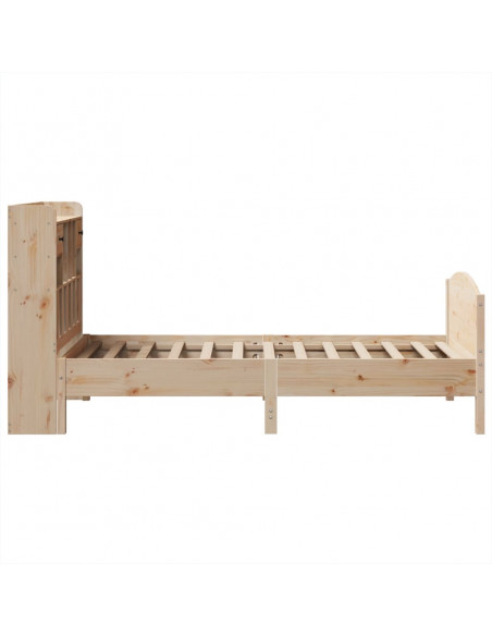 Giroletto con Libreria senza Materasso 75x190 cm in Legno Pino