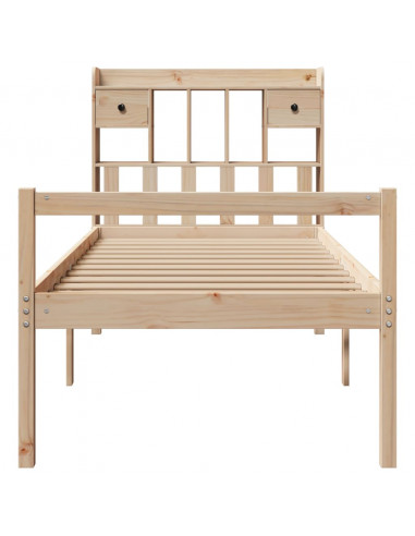 Giroletto con Libreria senza Materasso 75x190 cm in Legno Pino