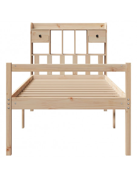 Giroletto con Libreria senza Materasso 75x190 cm in Legno Pino