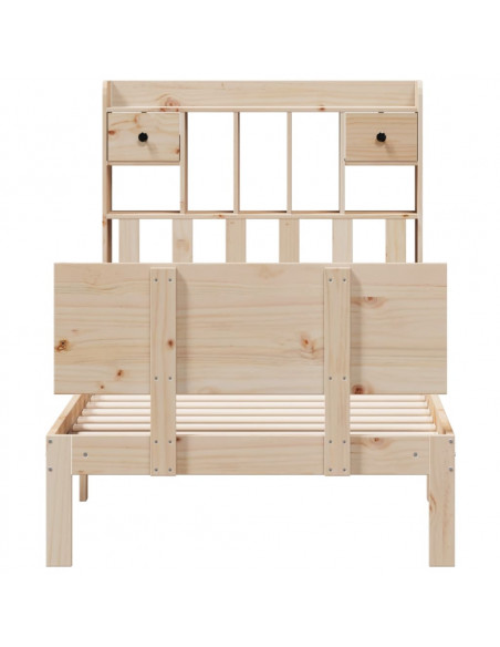 Giroletto con Libreria senza Materasso 75x190 cm in Legno Pino