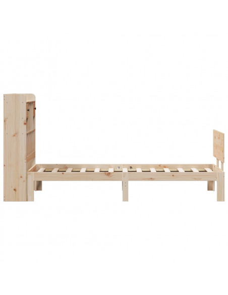 Giroletto con Libreria senza Materasso 75x190 cm in Legno Pino