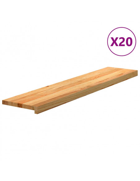 Gradini 20 pz Marrone Chiaro 120x30x2 cm Legno Massello Rovere